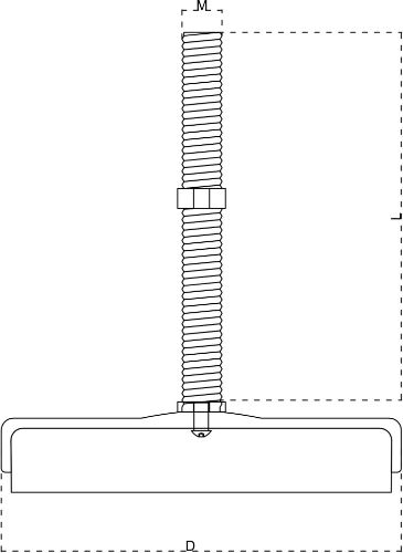 3M-300 Krom Kaplı Makina Ayağı 040 x M08 x 050mm resmi